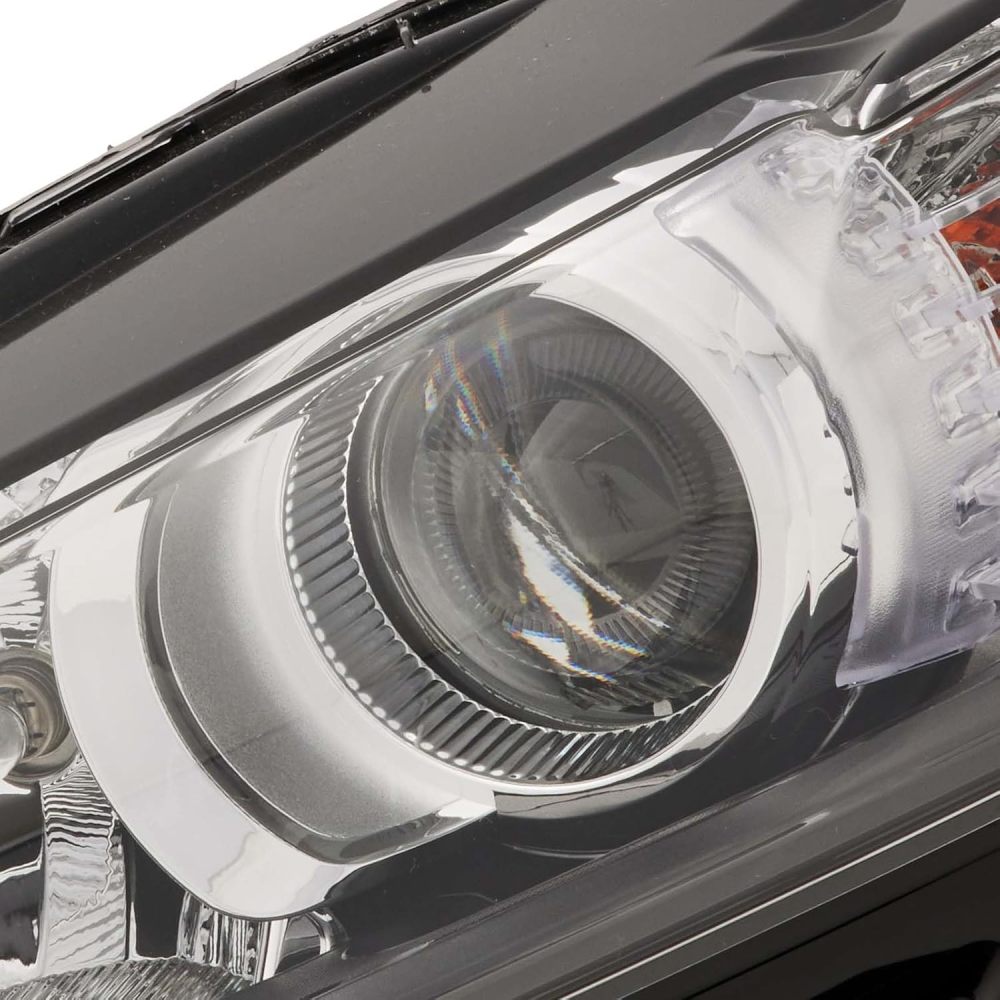 Headlights Assembly Compatible with 2013 2014 2015 2016 Ford Fusion Halogen Headlamp Include Bulb, Black Housing