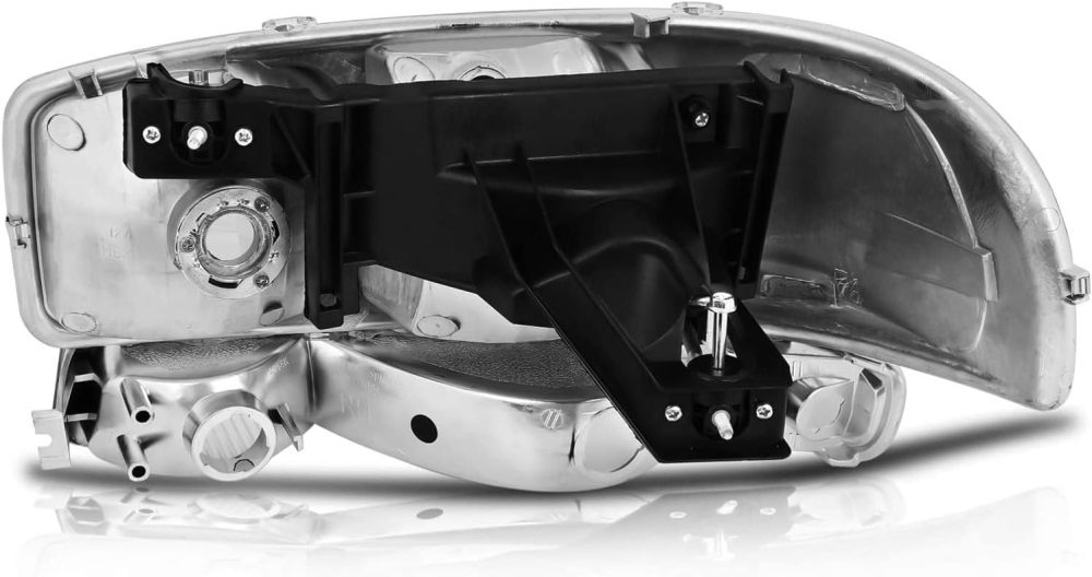 Headlight Assembly for 1999-2006 GMC Sierra 1500 2500 3500,00-06 Yukon XL Headlamp with Bumper Lights, Chrome Housing Clear