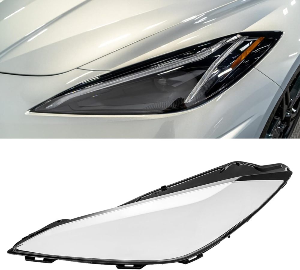 Driver Side Headlight Cover Lens Replacement For 2020-2025 Corvette C8 Left Headlamp Cover Left,Clear