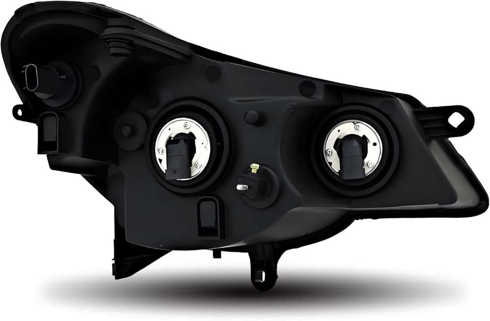 Headlights Assembly Compatible with 2007 2008 2009 2010 Chrysler Sebring 4Dr Sedan Driver and Passenger Side, Black Housing Clear Side