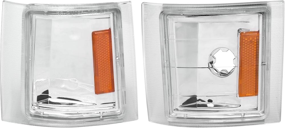 Headlight Assembly for1994 1995 1996 1997 1998 Chevy C/K 1500 2500 3500 Suburban Silverado,95-99 Tahoe Head Light Headlamp, Chrome Housing Amber Reflector