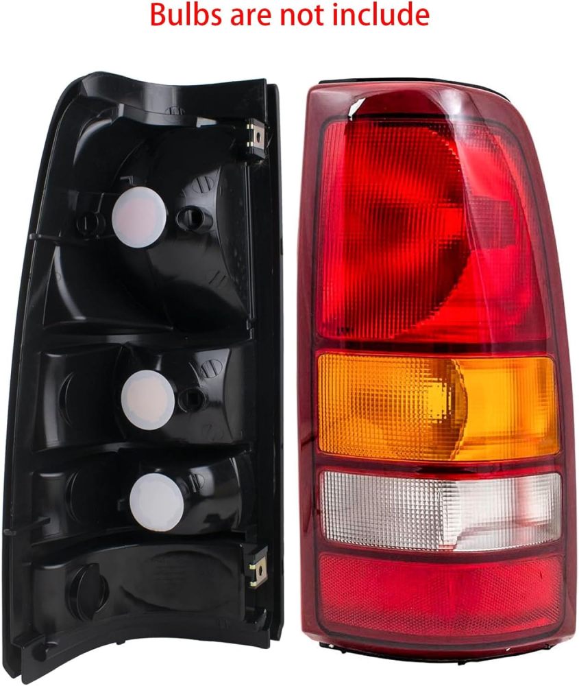 Tail Lights Assembly compatible with 1999-2002 Chevy Silverado 99-06 GMC Sierra 1500 2500 3500 1500 HD 2500HD Taillights Rear Brake Lamp, Red Lens