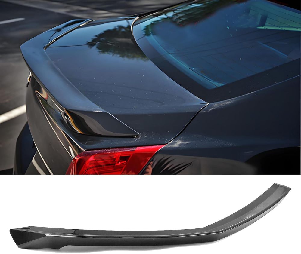 Rear Spoiler Wing for 2014 2015 2016 2017 2018 2019 Cadillac ATS Sedan V Style Rear Trunk Lip,ABS Gloss Black