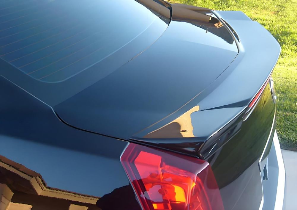 Rear Spoiler Wing for 2014 2015 2016 2017 2018 2019 Cadillac ATS Sedan V Style Rear Trunk Lip,ABS Gloss Black