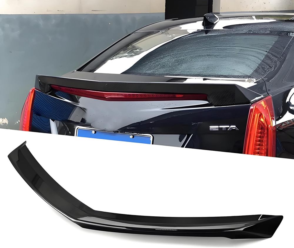 Rear Spoiler Wing for 2014 2015 2016 2017 2018 2019 Cadillac ATS Sedan V Style Rear Trunk Lip,ABS Gloss Black