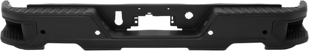 Rear Bumper Step Bumper compatible with 2019 2020 2021 2022 2023 Chevy Silverado 1500 GMC Sierra 1500 w/Sensor Hole & Dual Exhaust Tips, Black Texture Surface