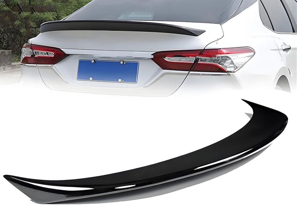 Rear Spoiler Wing for 2018 2019 2020 2021 2022 2023 Toyota 8th Gen Camry SE SX XSE Hybrid XLE Sedan Rear Trunk Lip Wing, Gloss Black