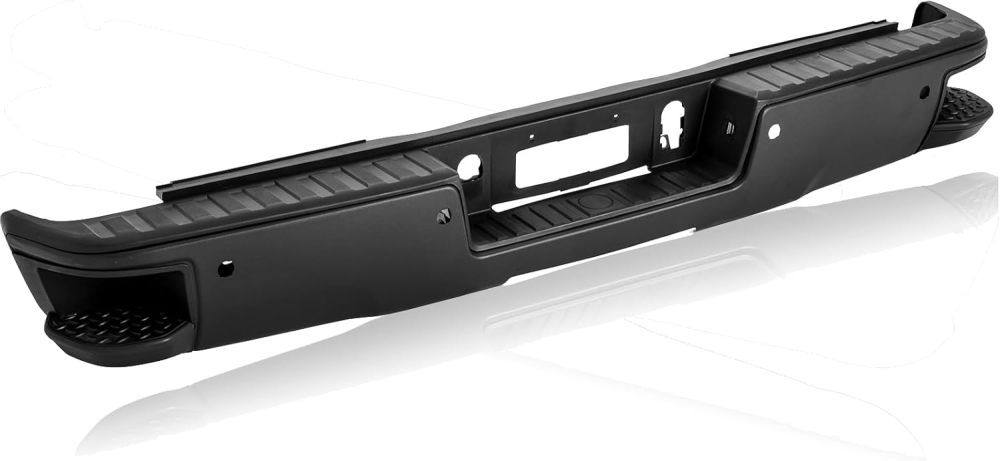 Rear Bumper Assembly Compatible with 2014-2018 Chevy Silverado GMC Sierra 1500 W/SENSOR Hole Carbon Steel,Texture Black