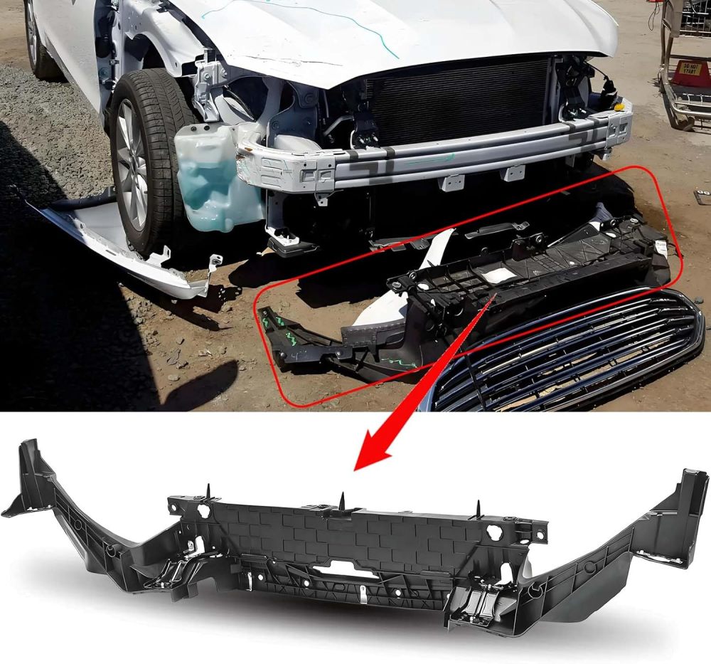 Radiator Support Core Bracket Compatible with 2017-2020 Ford Fusion Replace OE# FO1225239, HS7Z16138A, Black Plastic