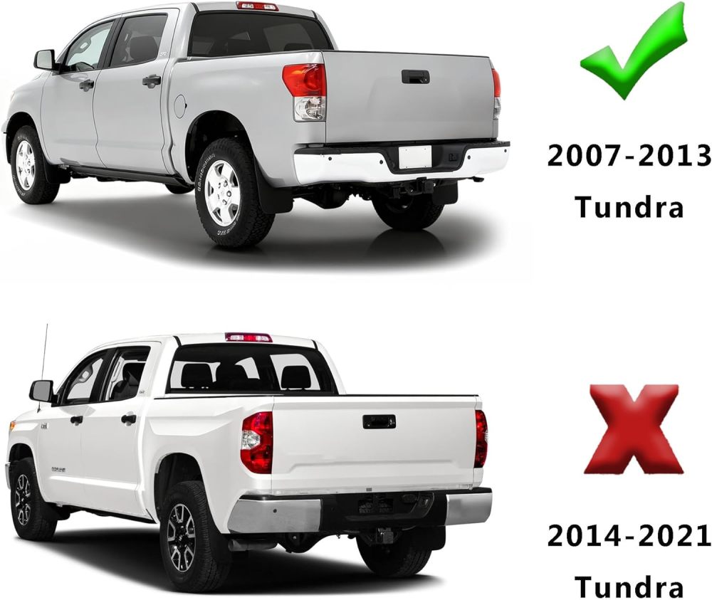 Rear Step Bumper Assembly compatible with 2007-2013 Toyota Tundra without Parking Sensor Hole, Chrome