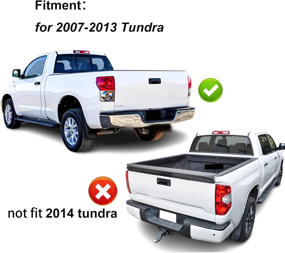 Rear Step Bumper Assembly compatible with 2007-2013 Toyota Tundra without Parking Sensor Hole, Chrome