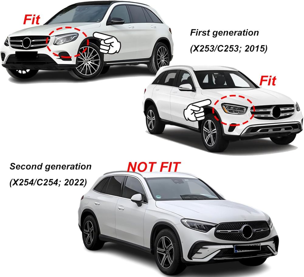 Running Boards Nerf Bars Compatible with 2016 2017 2018 2019 2020 2021 Mercedes GLC300 GLC350e X253 Side Steps, Chrome 500 LBS Load Capacity