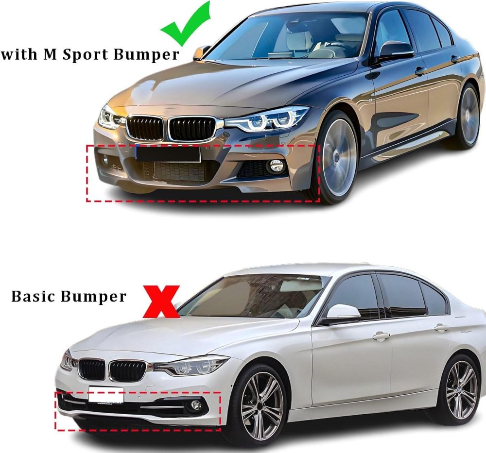 Front Bumper Lip Splitter Air Dam Compatible with 2012-2019 BMW 3 Series F30 320i 325i 328i 330i 335i w/M-paket, Gloss Black