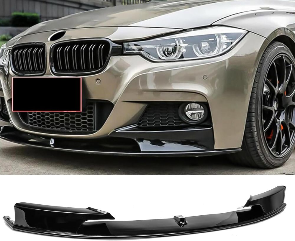 Front Bumper Lip Splitter Air Dam Compatible with 2012-2019 BMW 3 Series F30 320i 325i 328i 330i 335i w/M-paket, Gloss Black