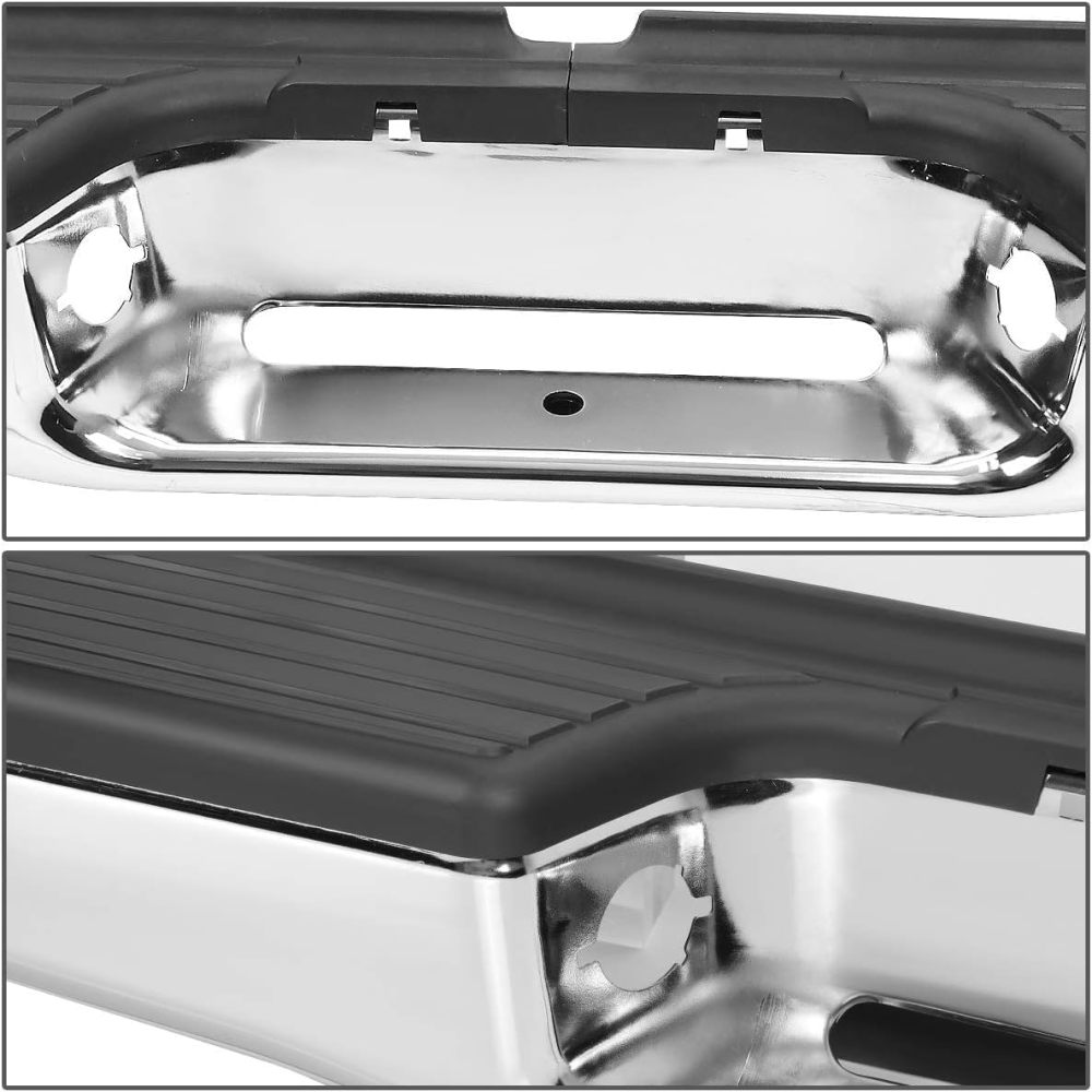 Rear Bumper Assembly Compatible with 1995 1996 1997 1998 2000 2001 2002 2003 2004 Toyota Tacoma Carbon Steel, Polished Chrome