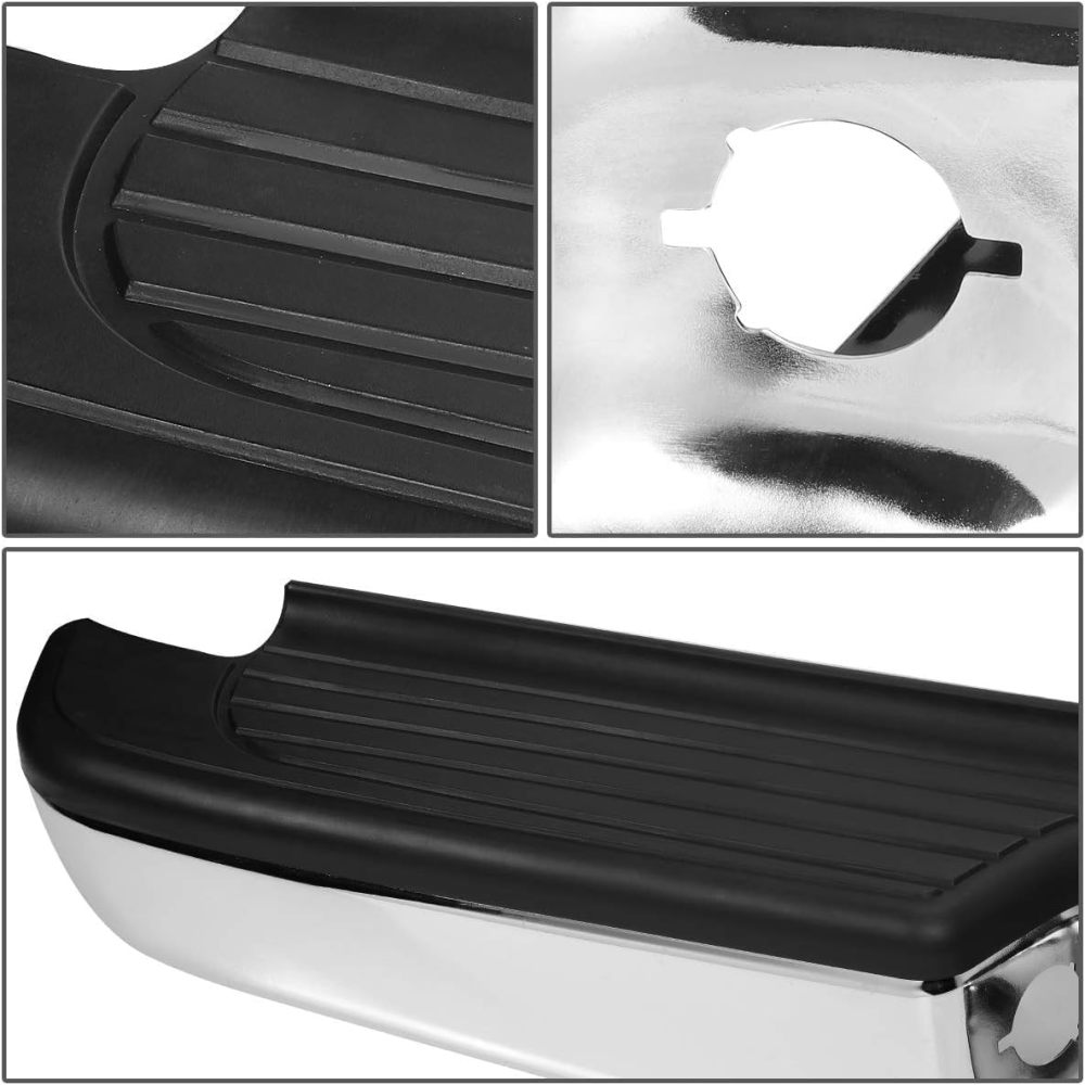 Rear Bumper Assembly Compatible with 1995 1996 1997 1998 2000 2001 2002 2003 2004 Toyota Tacoma Carbon Steel, Polished Chrome