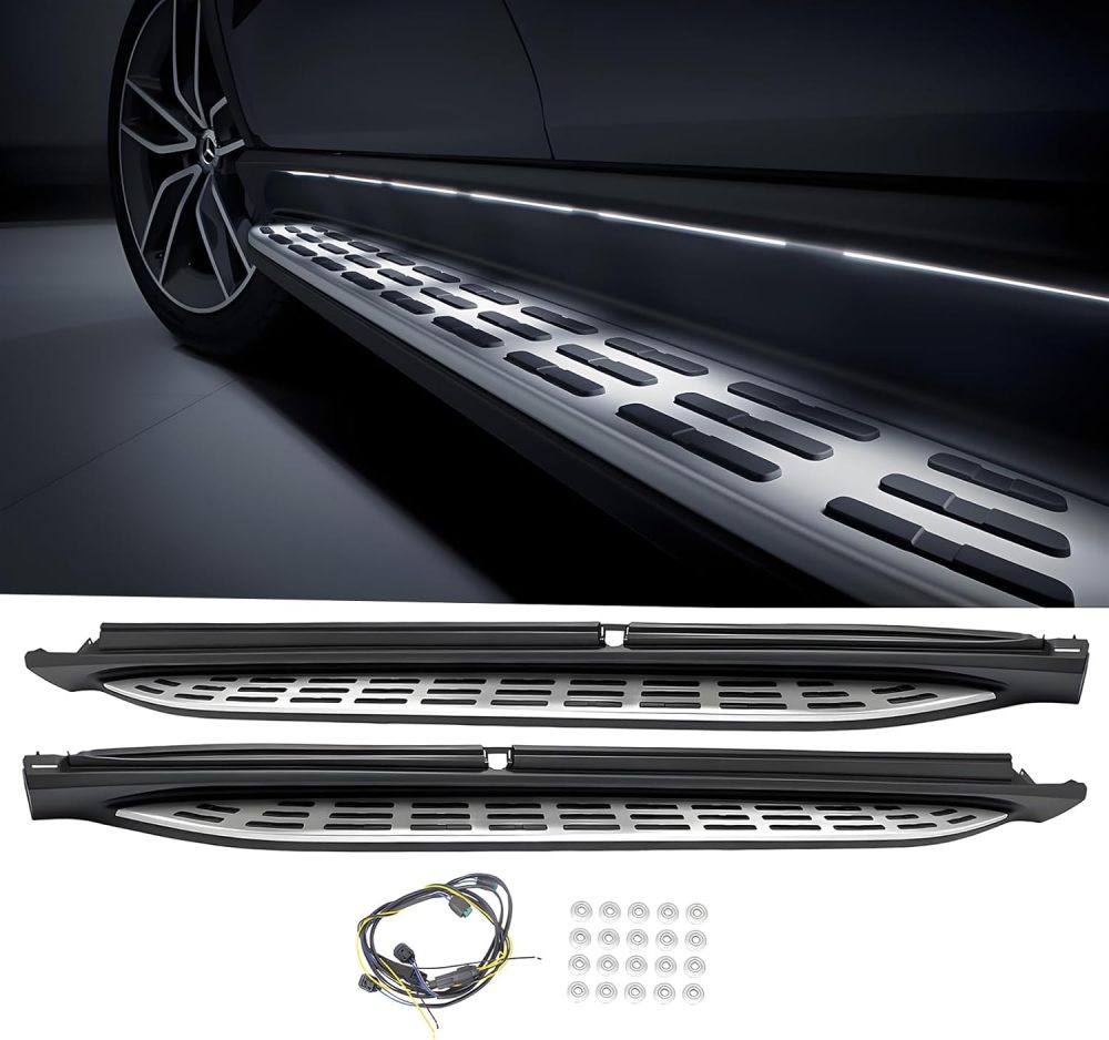 Runining Board Side Steps with LED Lighting Compatible with 2019-2023 Mercedes-Benz GLE SUV W167 V167 GLE350 GLE450 Not Coupe