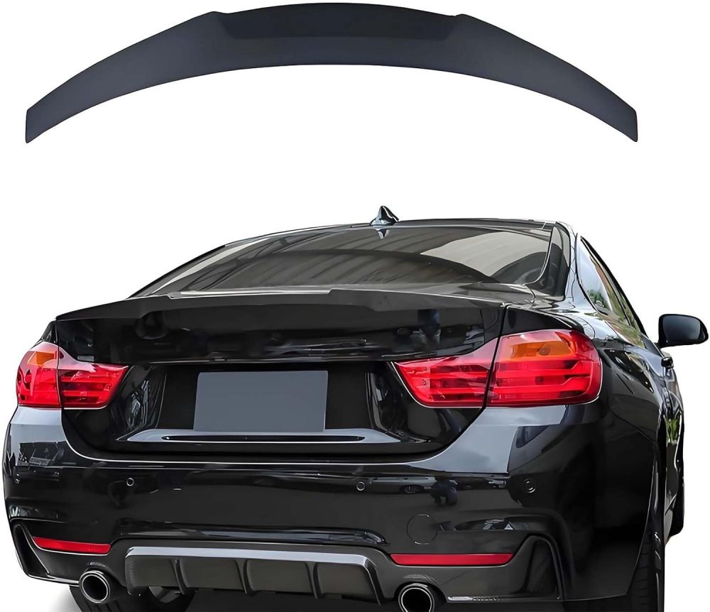 Rear Spoiler Wing Trunk Lip Compatible with 2013-2020 BMW 4 Series 420i 430i 428i 435i F32 Coupe M4 Style, Gloss Black