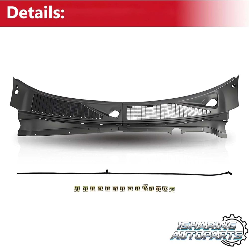 2 pcs Front Grill Windshield Wiper Cowl Panels Compatible with 2007 2008 2009 2010 Ford F250 F350 F450 F550 Super Duty Black Left and Right, Replace# 7C3Z-25022A69-AA 7C3Z-25022A68-AA