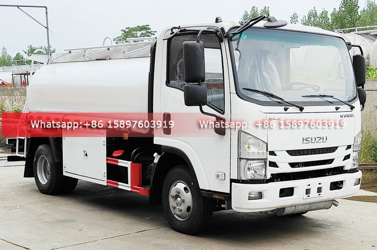 4x2 ISUZU KV100 Fuel Oil Tanker Truck 5000Liters With Digital Flow Meter