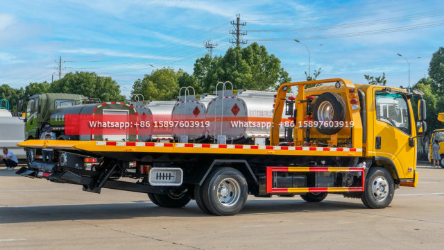 120HP ISUZU KV100 5.3 m Flatbed Tow Truck