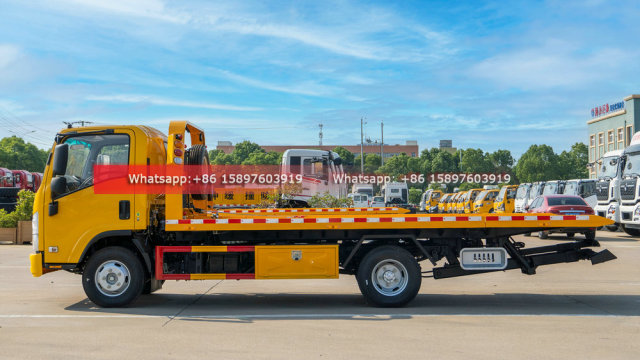 120HP ISUZU KV100 5.3 m Flatbed Tow Truck