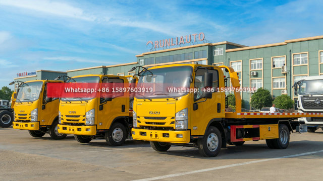 120HP ISUZU KV100 5.3 m Flatbed Tow Truck