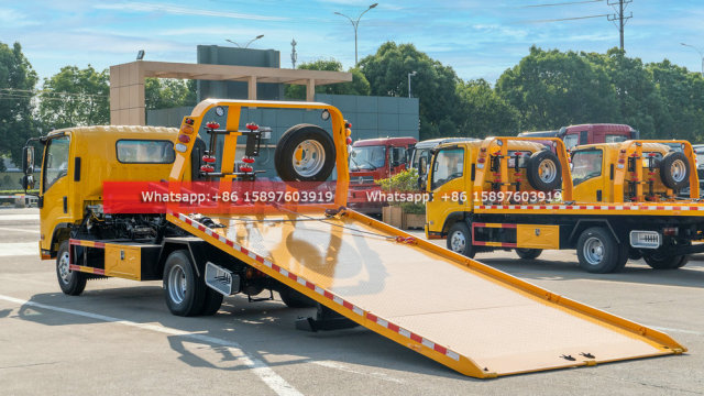 120HP ISUZU KV100 5.3 m Flatbed Tow Truck
