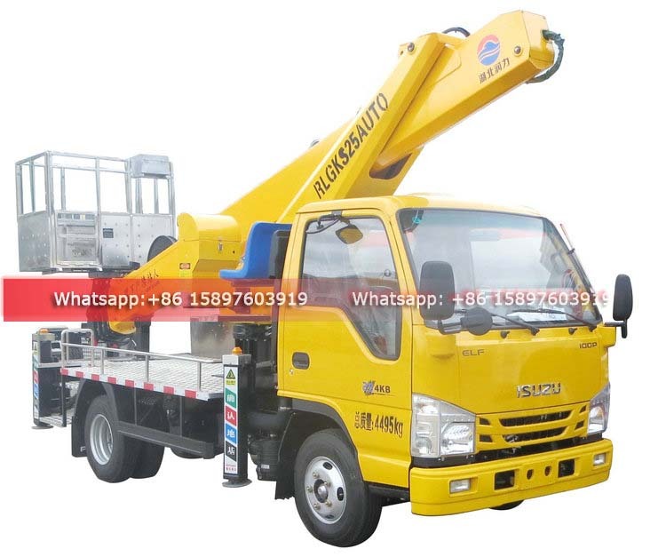 Small ISUZU 100P Man Lifter Stiff boom trucks 25 meters
