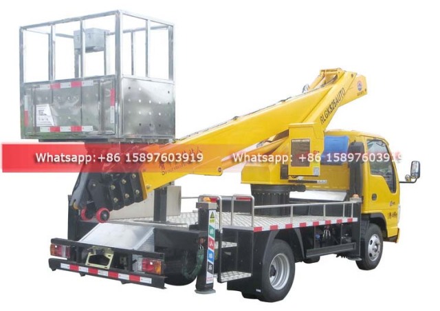 Small ISUZU 100P Man Lifter Stiff boom trucks 25 meters