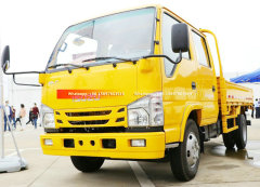 Brand New Small Light ISUZU ELF 100P 4KB 2.5L Double Cabin Flatbed Cargo Truck