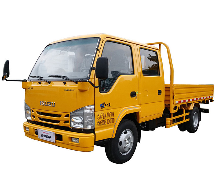 Brand New Small Light ISUZU ELF 100P 4KB 2.5L Double Cabin Flatbed Cargo Truck