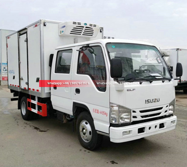 Small ISUZU Double Cabin Refrigerated Truck 98HP 120HP