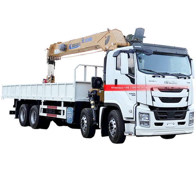 12Wheels ISUZU VC66 GIGA Cargo Truck Mounted With Crane XCMG 16000KGS Loading Capacity SPS400