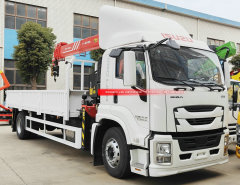 4x2 ISUZU GIGA 4X Cargo Lorry Truck With Sany Palfinger Crane SPS16000 Crane 7 Tons Loading capacity