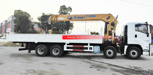 12Wheels ISUZU VC66 GIGA Cargo Truck Mounted With Crane XCMG 16000KGS Loading Capacity SPS400