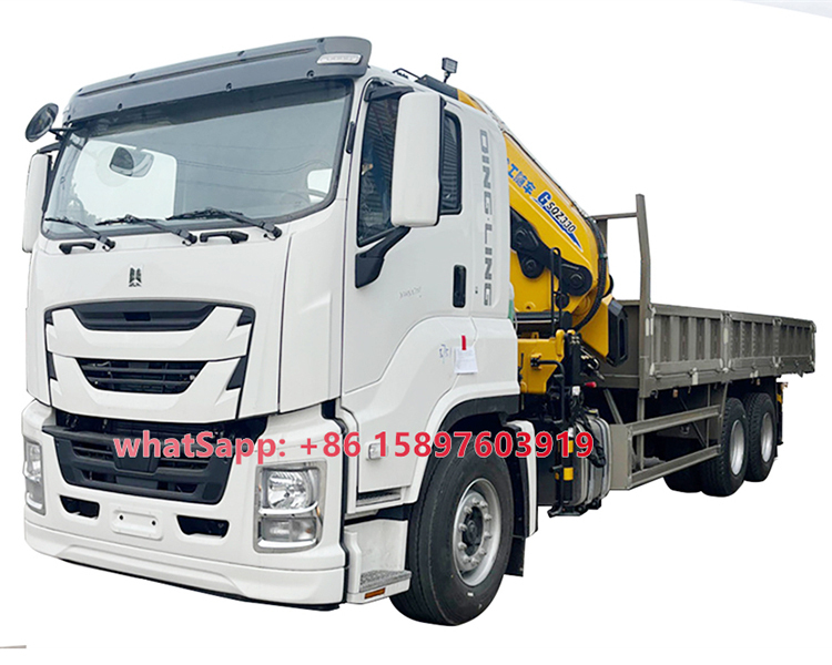10 Wheels ISUZU GIGA Truck With Crane XCMG SQZ330 16Tons Folded Boom Crane
