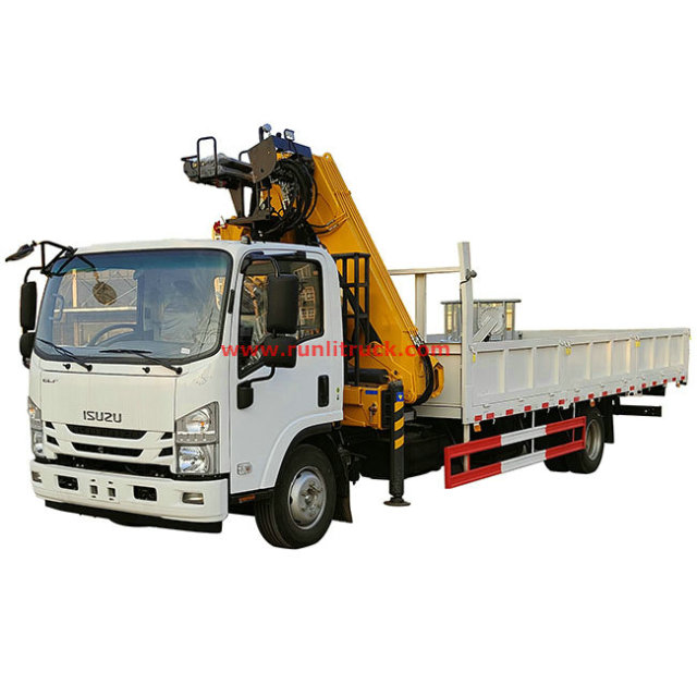 190HP ISUZU ELF Truck Mounted Crane SQZ132 6.3T Folading Boom Crane