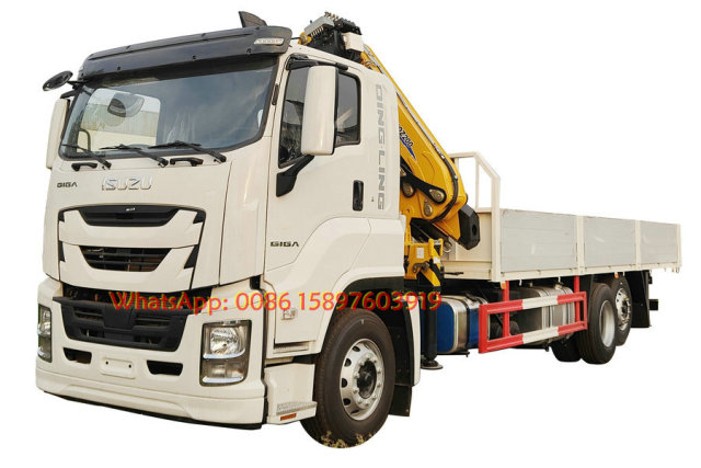 ISUZU FVR 240HP Truck Mounted With Crane XCMG SQZ200 5Sections Folded Boom Aluminum Alloy Detachable Cargo Box Board Suspension rear axle Big Discount On Sales