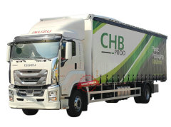Customized 240HP ISUZU GIGA FTR Curtain Side Truck PVC Tarpaulin Sliding Cargo Truck with Plywood Floor 7.6meter 15Tons Loading Capacity For Sales