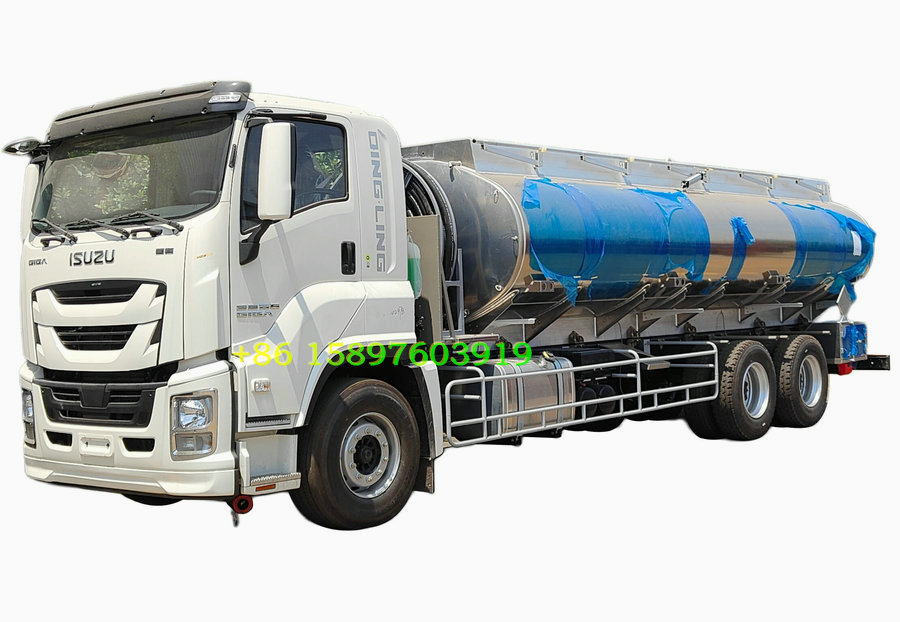 10Wheels ISUZU FVR FVZ GIGA Diesel Fuel Tank Truck 20000Liters Aluminum Alloy Tanker Truck ISUZU With Flow Meter and 40meter Refilling Hose