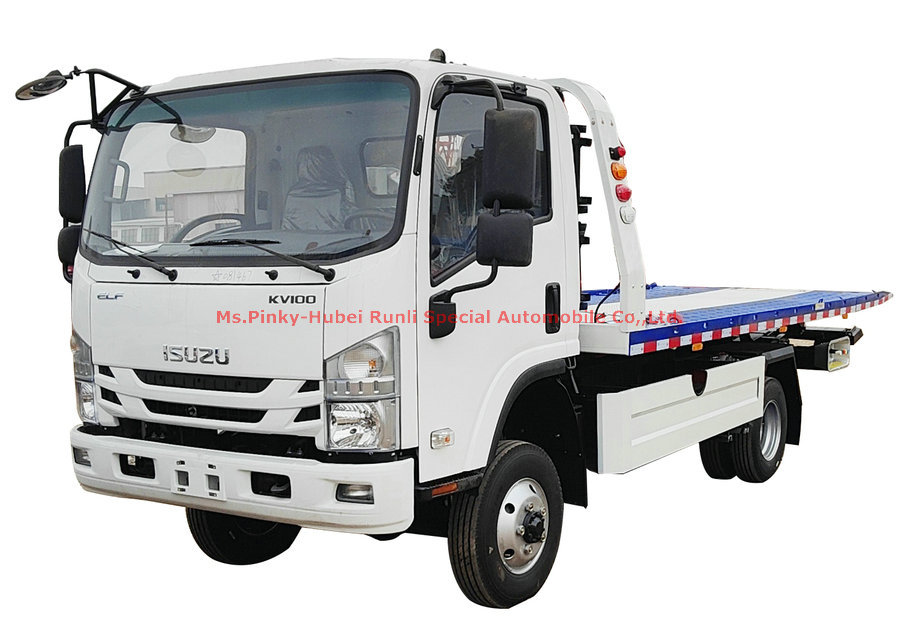 All Wheel Drive ISUZU 4WD Off Road 3Tons Car Carrier Flatbed Recovery Vehicle ISUZU KV100 NKR Cars