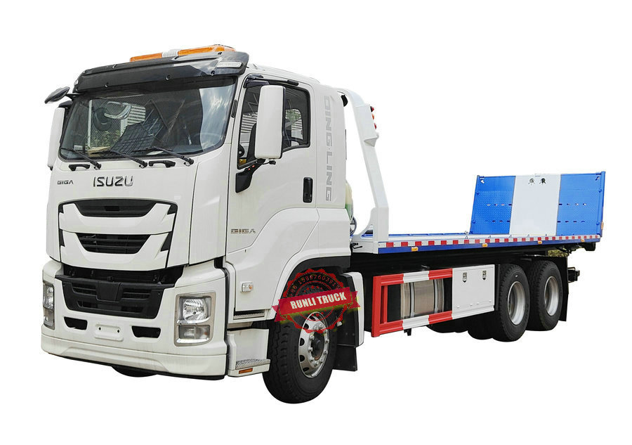 10Wheels 350HP ISUZU GIGA FVZ Towing Truck 15Tons Loading Flatbed Wrecker 8.5Meters