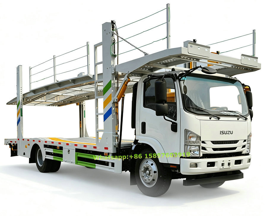 ISUZU FTR NPR 700P Wrecker Truck Transport Car or SUV /2-3Units Car Carriers Double Deck Flatbed Vehicles