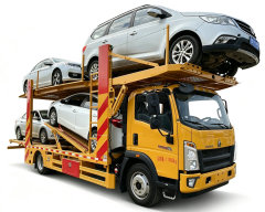 Hydraulic Two-layer Car Transporter for Sedans & SUVS,HOWO Flatbed Truck to Tow 4 Units Car or SUV