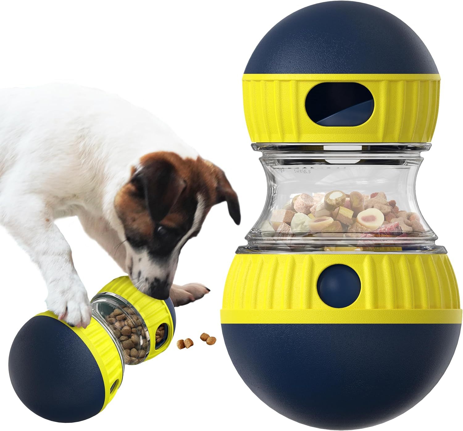 Dog Interactive Toys Indestructible Puppy Toy Adjustable Food Dispensing Treat Dispenser Dogs Puzzles Feeder Slow Feeding for Large/Medium/Small Aggressive Chewers Breed Pet Gift
