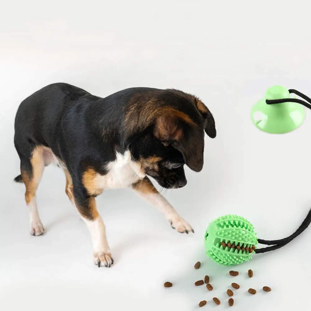 Suction Cup Dog Pull Toy Puppy Toy for Food Distribution Tooth Cleaning Dog Rope Toys for Aggressive Chewers Tug of War Dog Toy