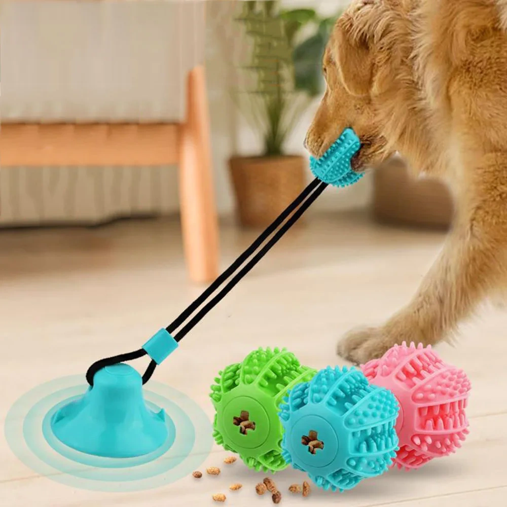 Suction Cup Dog Pull Toy Puppy Toy for Food Distribution Tooth Cleaning Dog Rope Toys for Aggressive Chewers Tug of War Dog Toy