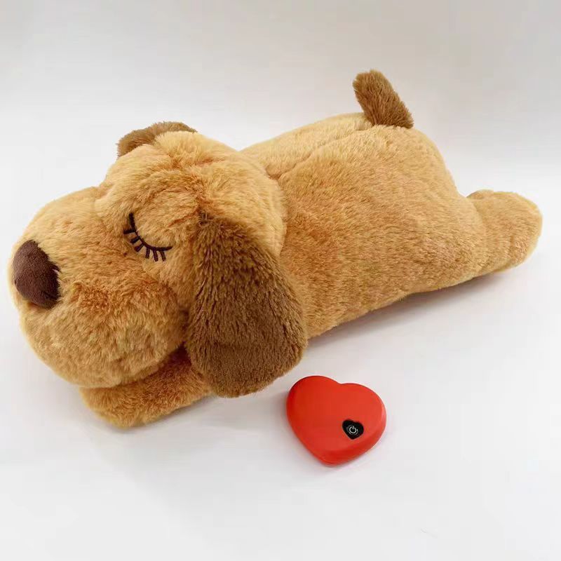 Original Snuggle Puppy Toys - Heartbeat Puppy for Dogs - Dog Plush for Anxiety Relief, Calming Aid, and Comfort Toy for Behavioral Training in Biscuit