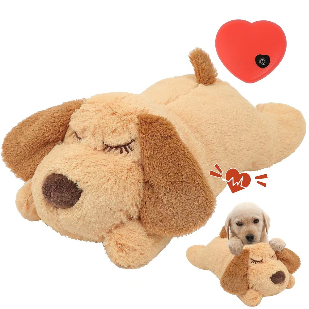 Original Snuggle Puppy Toys - Heartbeat Puppy for Dogs - Dog Plush for Anxiety Relief, Calming Aid, and Comfort Toy for Behavioral Training in Biscuit